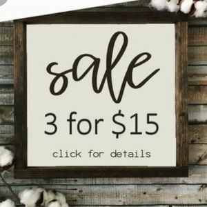 ✨SALE!!! ANY 3 for $15 ✨
